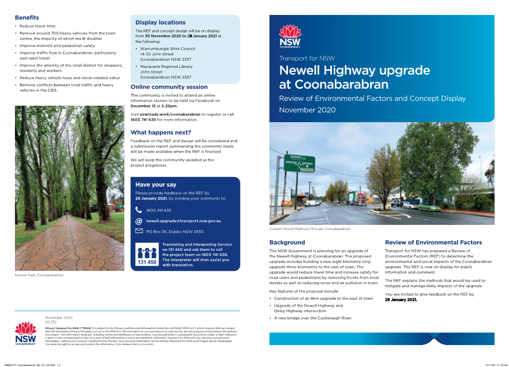 Newell Highway Upgrade at Coonabarabran Review Of