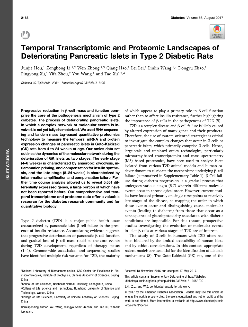 Temporal Transcriptomic and Proteomic Landscapes of Deteriorating Pancreatic Islets in Type 2 Diabetic Rats