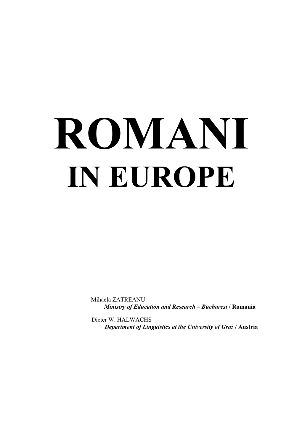 Romani Language in Europe