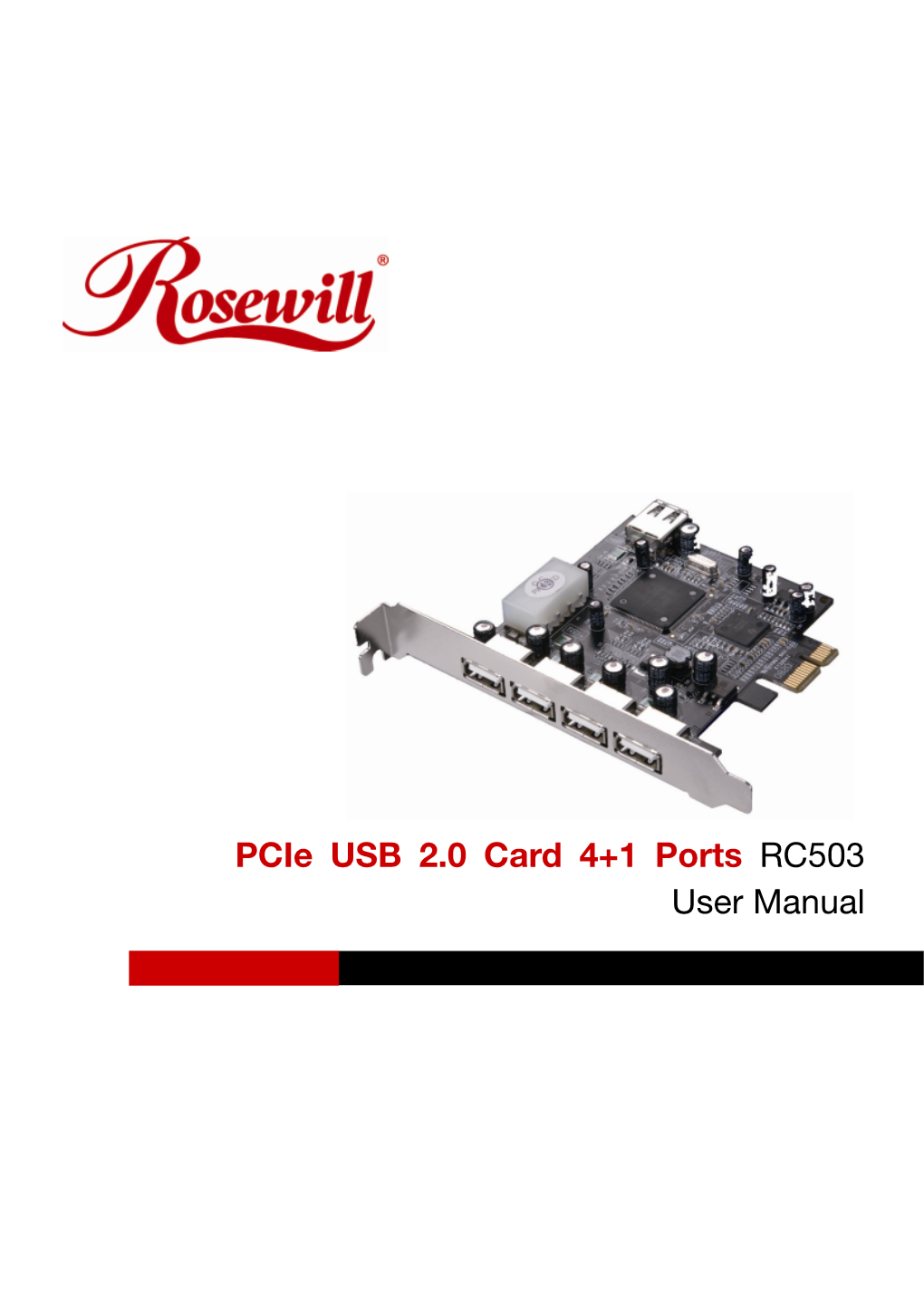 Pcie USB 2.0 Card 4+1 Ports RC503 User Manual