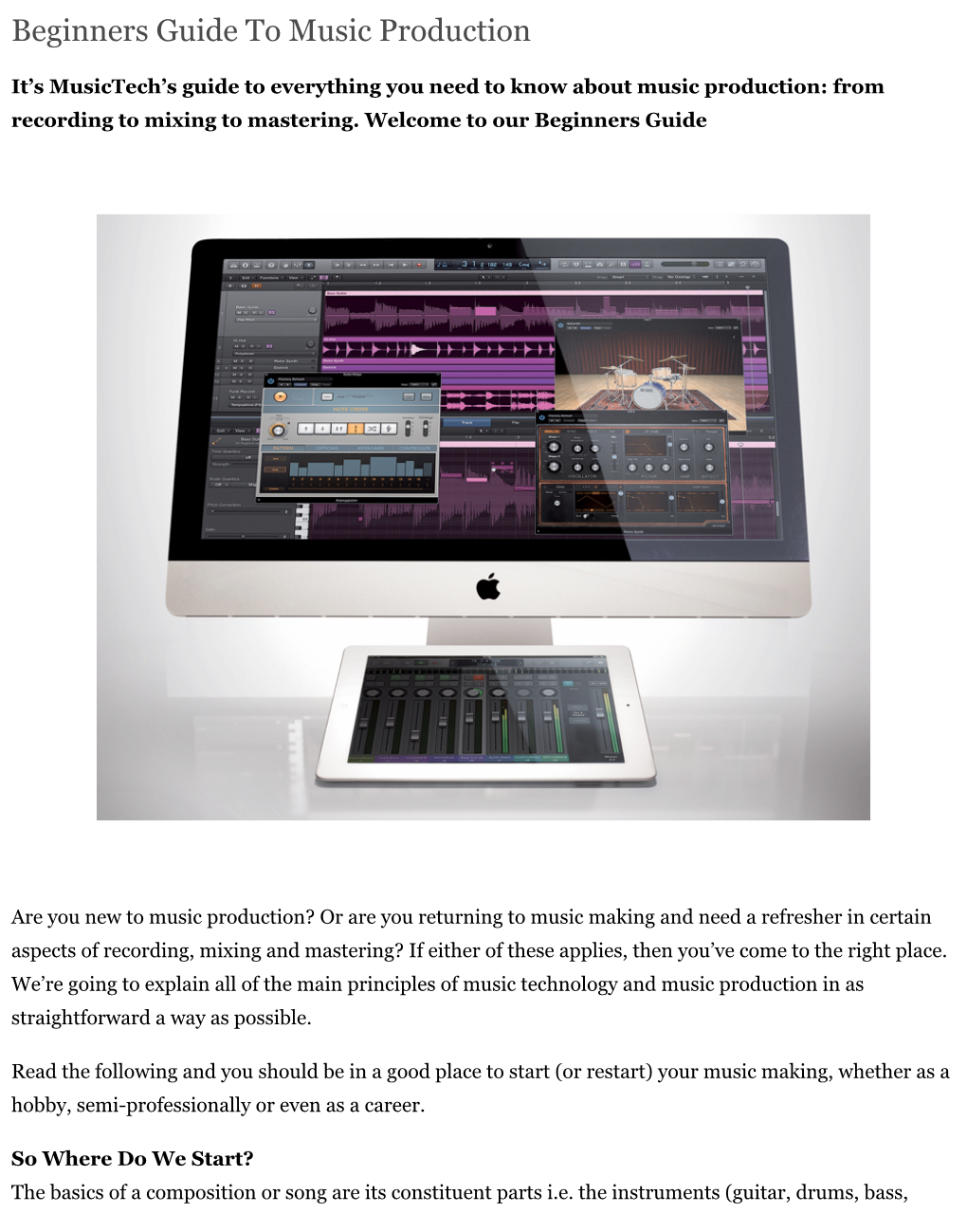 Beginners Guide to Music Production