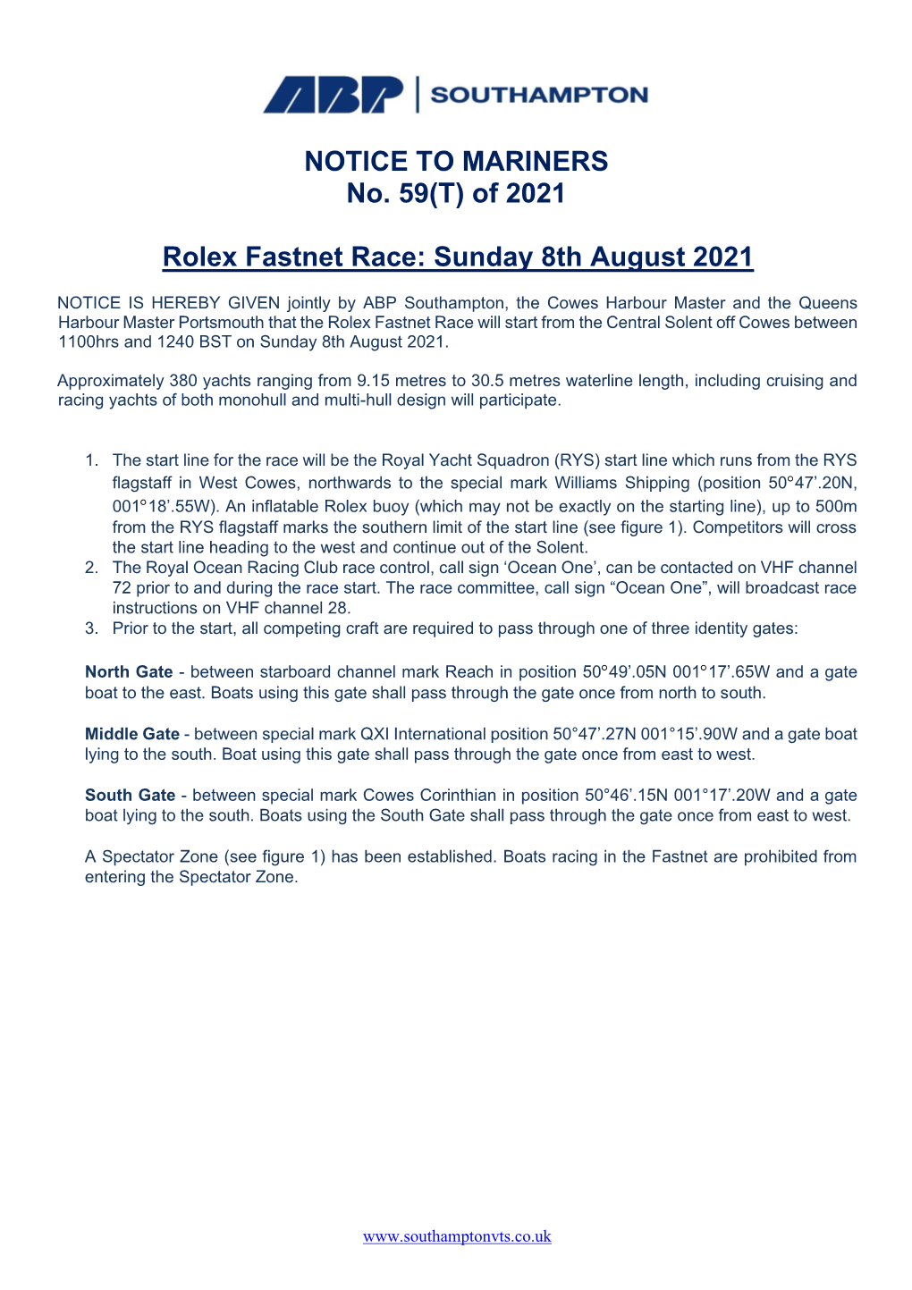 Of 2021 Rolex Fastnet Race