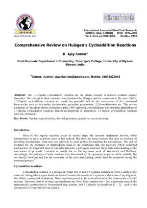 Comprehensive Review on Huisgen's Cycloaddition