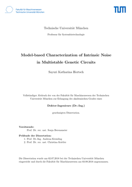 Model-Based Characterization of Intrinsic Noise in Multistable Genetic Circuits