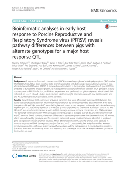 Bioinformatic Analyses in Early Host Response To
