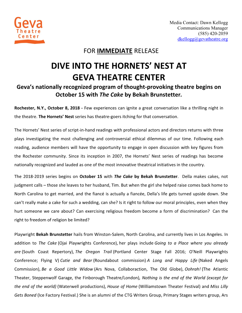 Dive Into the Hornets' Nest at Geva Theatre Center