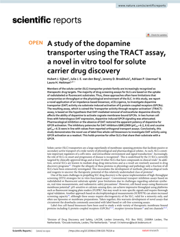 A Study of the Dopamine Transporter Using the TRACT Assay, a Novel in Vitro Tool for Solute Carrier Drug Discovery Hubert J