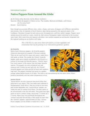 Native Peppers from Around the Globe