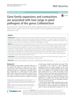Gene Family Expansions and Contractions Are Associated With