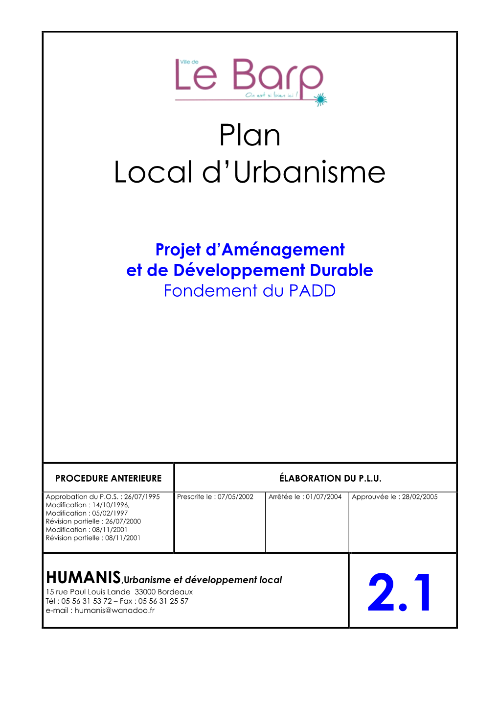 Plan Local D'urbanisme