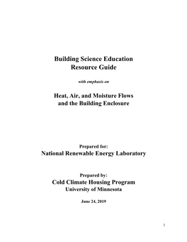 Building Science Education Resource Guide