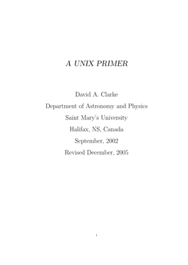 A Unix Primer