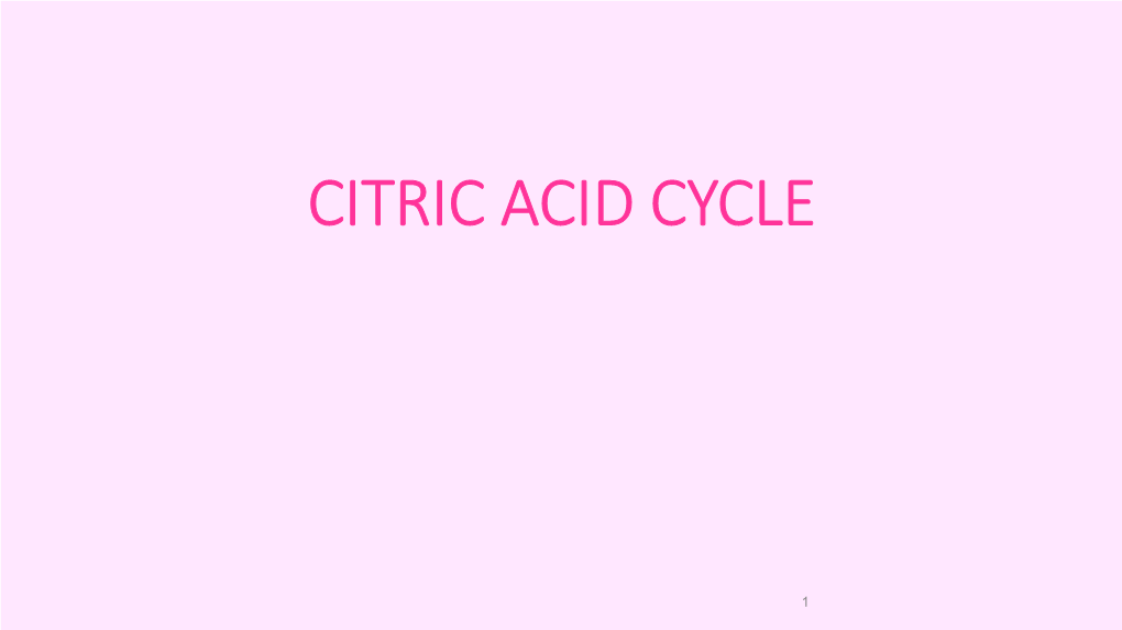 Citric Acid Cycle