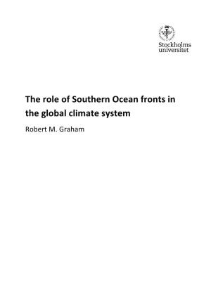 The Role of Southern Ocean Fronts in the Global Climate System