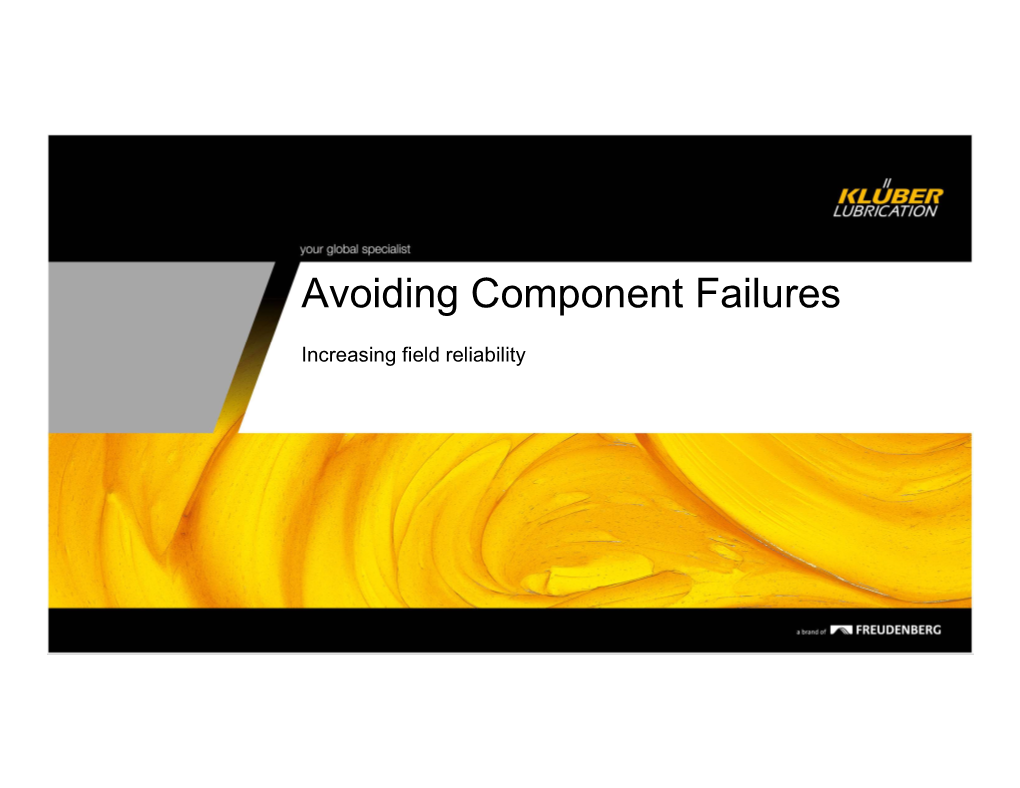 Avoiding Component Failures