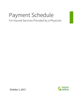 Payment Schedule for Insured Services Provided by a Physician