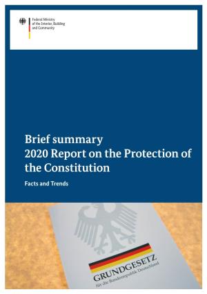 Brief Summary 2020 Report on the Protection of the Constitution