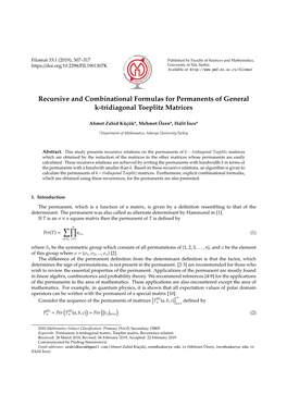 Recursive and Combinational Formulas for Permanents of General K-Tridiagonal Toeplitz Matrices