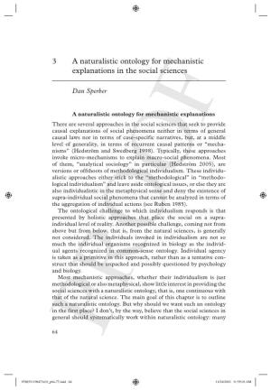 3 a Naturalistic Ontology for Mechanistic Explanations in the Social Sciences