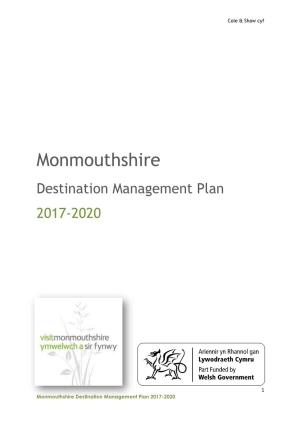 Monmouthshire's Destination Management Plan 2017-2020