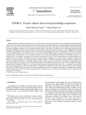 VODKA: Variant Objects Discovering Knowledge Acquisition
