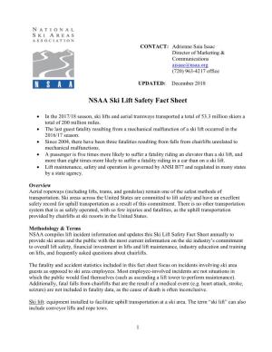 NSAA Ski Lift Safety Fact Sheet