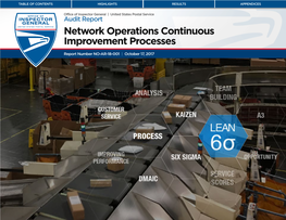Network Operations Continuous Improvement Processes. Report Number NO-AR-18-001