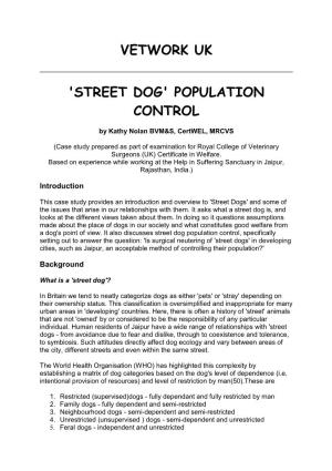 Vetwork Uk 'Street Dog' Population Control