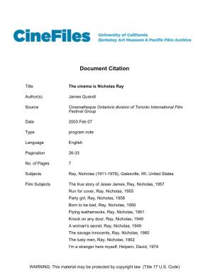 Cinefiles Document #35917