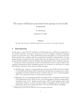 The Space of Kleinian Punctured Torus Groups Is Not Locally Connected