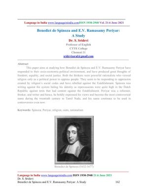 Benedict De Spinoza and EV Ramasamy
