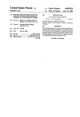 United States Patent (19) 11) Patent Number: 4,605,521 Eubanks Et Al