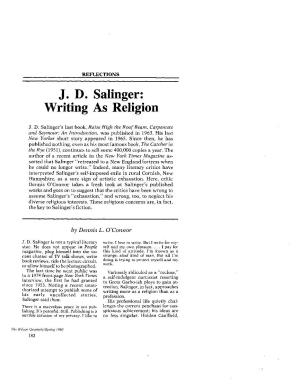 JD Salinger: Writing As Religion
