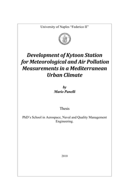Development of Kytoon Station for Meteorological and Air Pollution Measurements in a Mediterranean Urban Climate