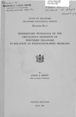 B5 Sedimentary Petrology of the Cretaceous Sediments of Northern