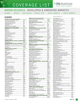 COVERAGE LIST GEO Group, Inc