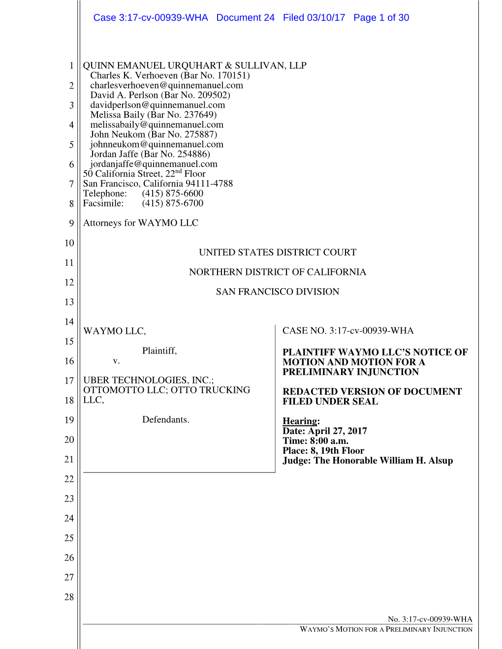 Case 3:17-Cv-00939-WHA Document 24 Filed 03/10/17 Page 1 of 30