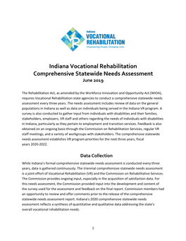 Indiana Comprehensive Statewide Needs Assessment 2019