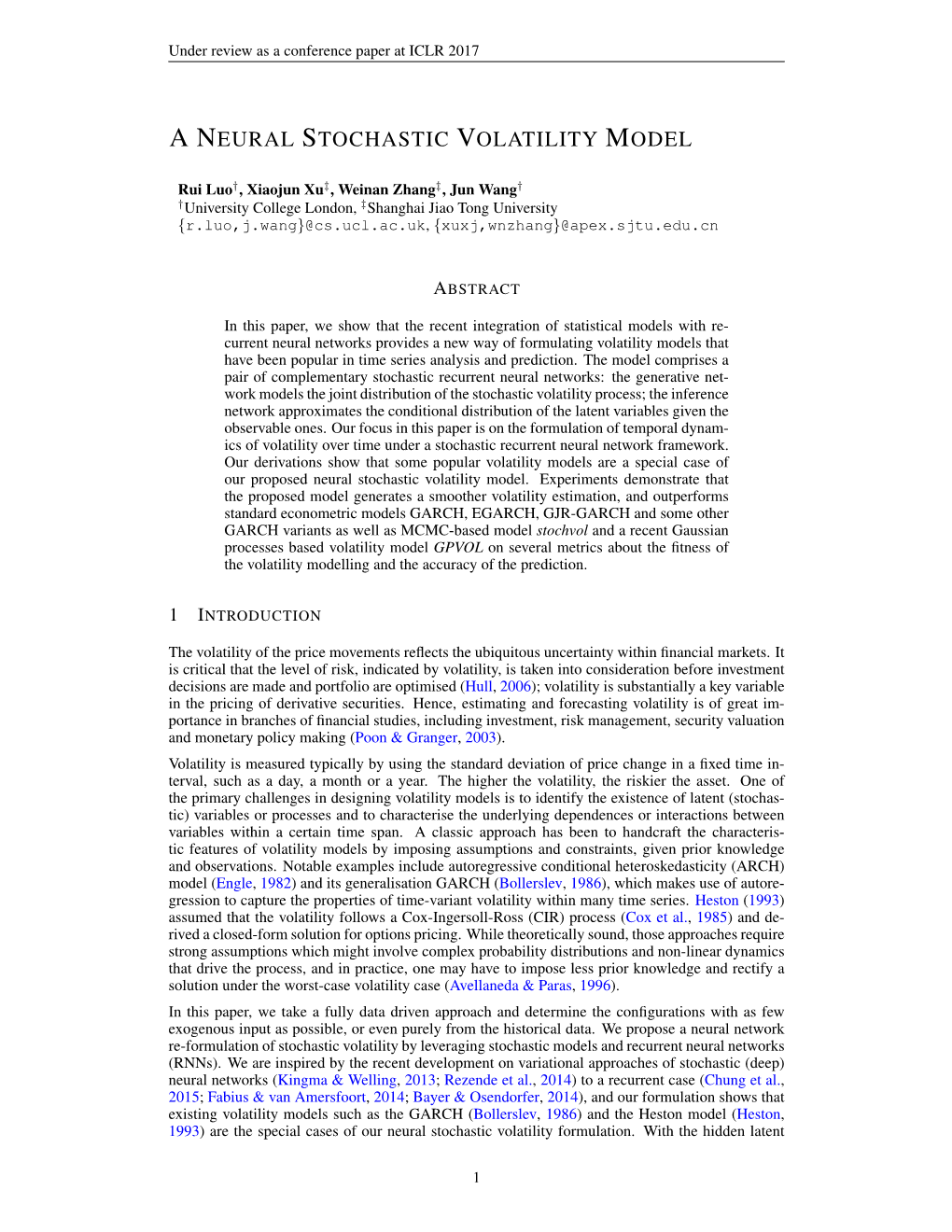 A Neural Stochastic Volatility Model