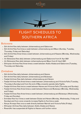 Flight Schedules Update 21Apr21