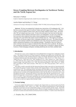 Stress Coupling Between Earthquakes in Northwest Turkey and the North Aegean Sea