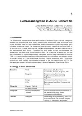 Electrocardiograms in Acute Pericarditis