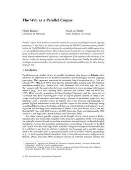 The Web As a Parallel Corpus