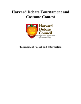 Harvard Debate Tournament and Costume Contest