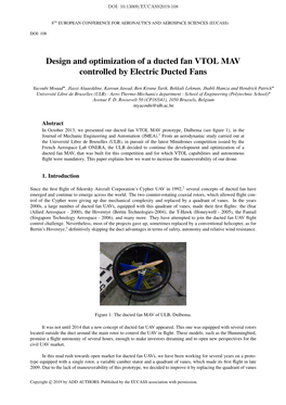 Design and Optimization of a Ducted Fan VTOL MAV Controlled by Electric Ducted Fans