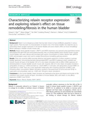 Characterizing Relaxin Receptor Expression and Exploring Relaxin's