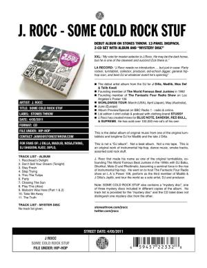 J. Rocc - Some Cold Rock Stuf Debut Album on Stones Throw