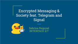 Encrypted Messaging & Society Feat. Telegram and Signal