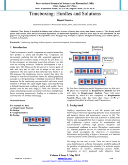 Timeboxing: Hurdles and Solutions