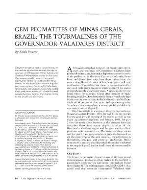 Gem Pegmatites of Minas Gerais, Brazil: the Tourmalines of The